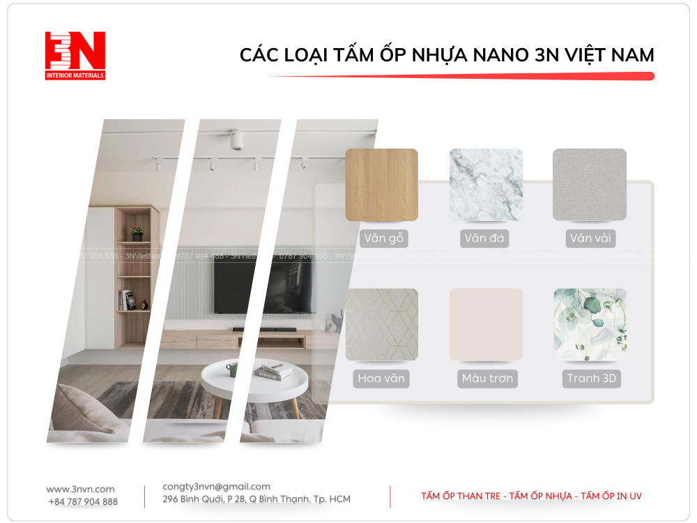 6 Loại tấm ốp nhựa nano 3N Việt Nam