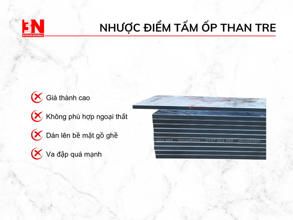 Nhược điểm của tấm ốp than tre là gì?