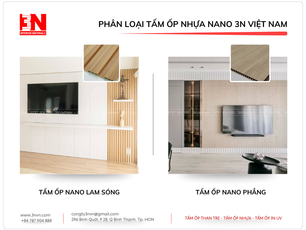 Phân loại tấm ốp nhựa nano 3N Việt Nam