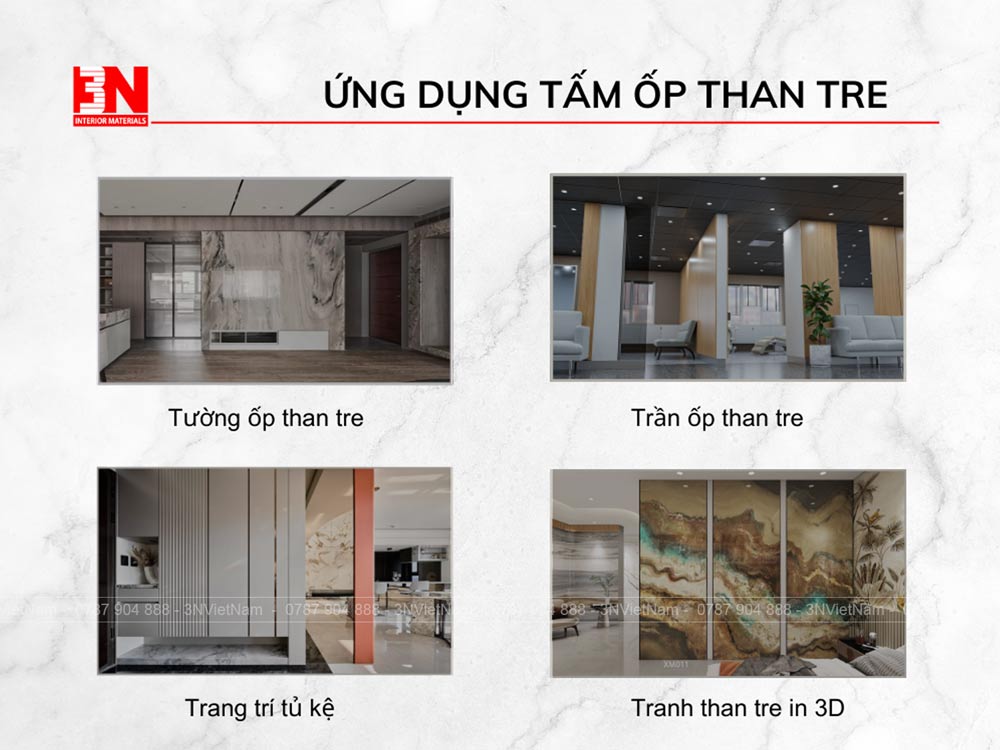 Ứng dụng tấm ốp sợi than tre trong nội thất