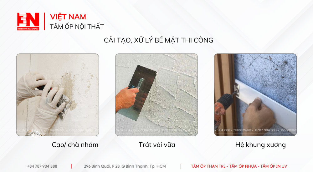 Cải tạo bề mặt thi công tấm ốp nano