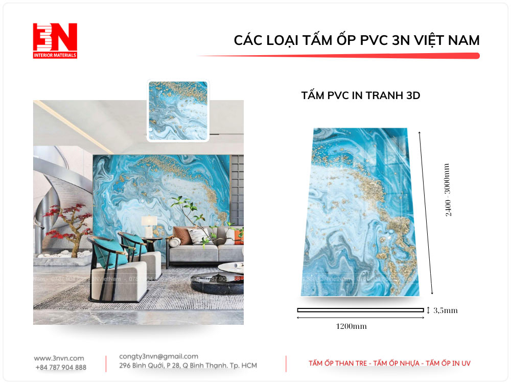 Tấm ốp PVC in tranh 3D phủ Ceramic