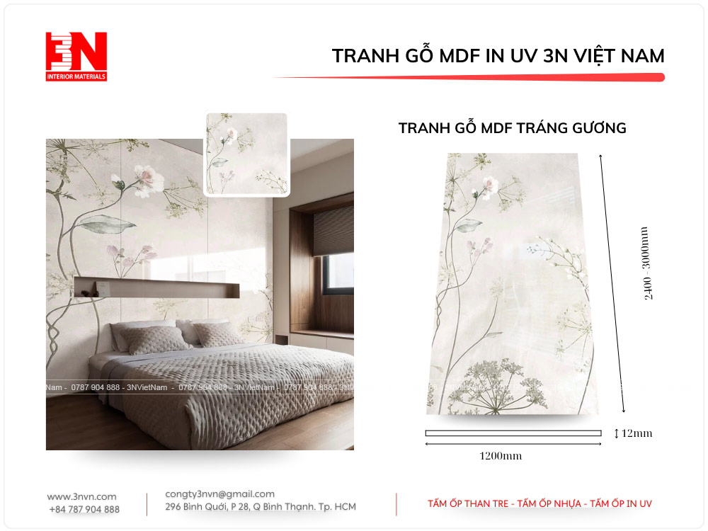 Tranh gỗ MDF in UV tráng gương 3N Việt Nam